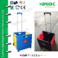 telescopic handle plastic foldable luggage cart